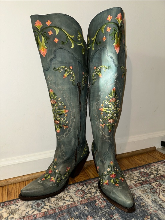 Dan Post Shoes - Dan Post Flower Child Leather Boots - Turquoise (NEW - Floor Model)